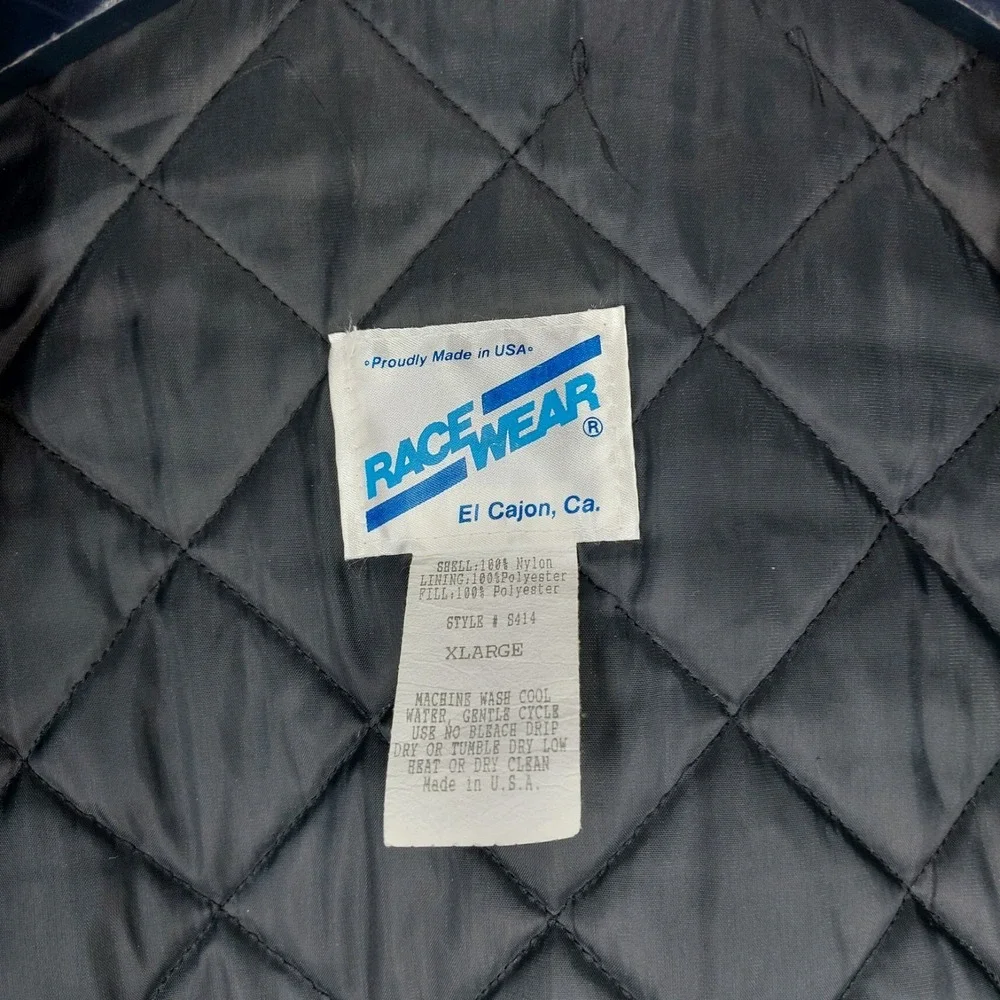 Vintage 80's Racewear Nylon Full Zip Jacket Fenwick Racing‎ Embroidered XLarge - Picture 6 of 8